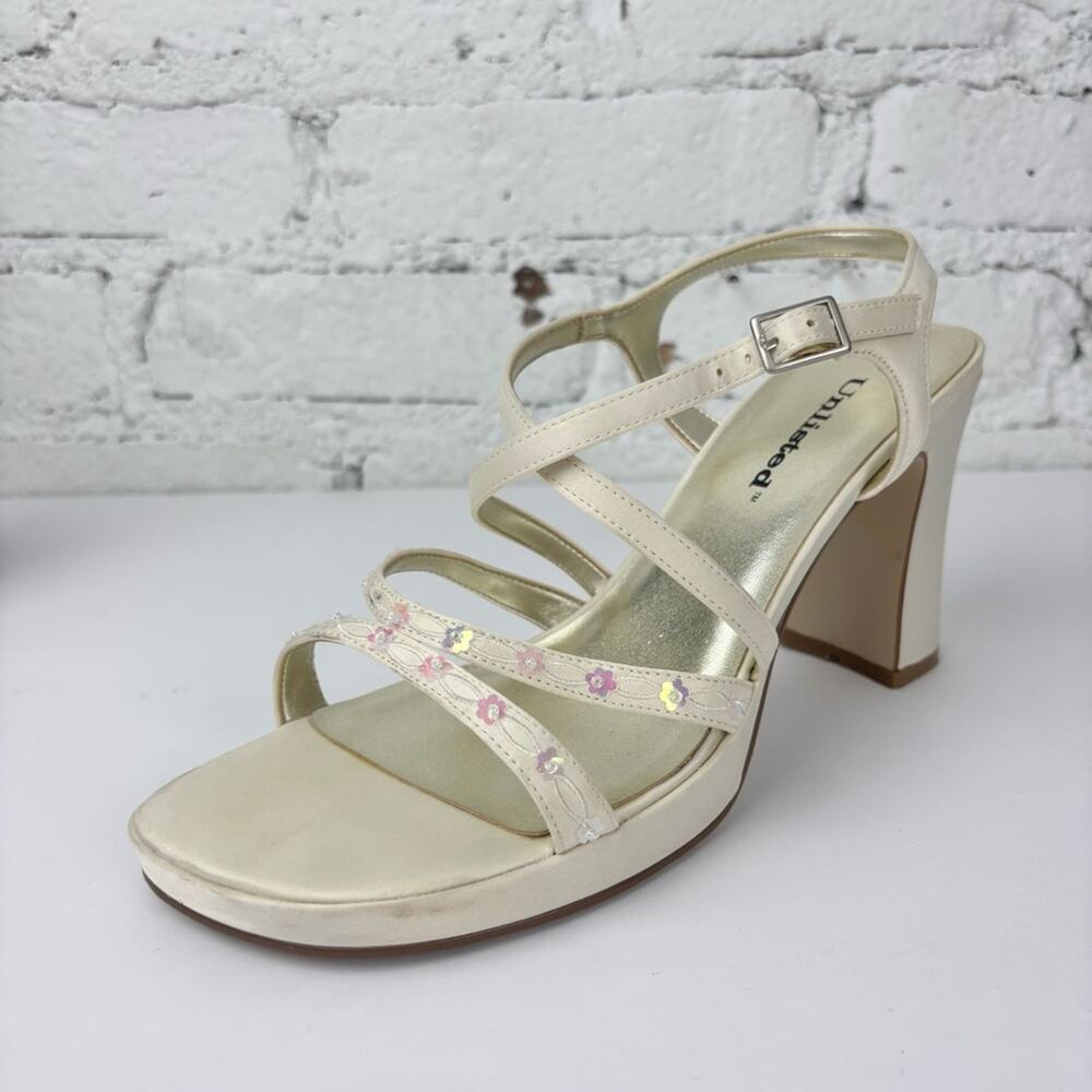 Vintage Unlisted Flower Sequin Heeled Sandals